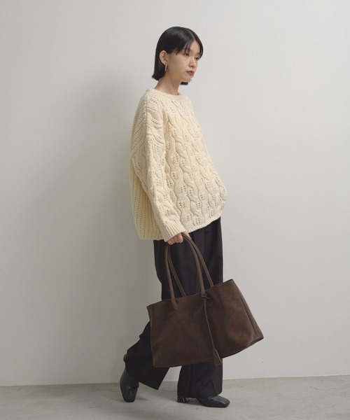 Shelly island（シェリーアイランド）の「ゆったりハニカムニット（ニット/セーター・レディース・レッド/ホワイト/ベージュ/ブルー・FREE）」の11枚目の写真