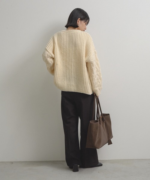 Shelly island（シェリーアイランド）の「ゆったりハニカムニット（ニット/セーター・レディース・レッド/ホワイト/ベージュ/ブルー・FREE）」の13枚目の写真