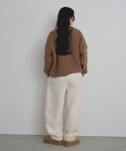 Shelly island（シェリーアイランド）の「ゆったりハニカムニット（ニット/セーター・レディース・レッド/ホワイト/ベージュ/ブルー・FREE）」の16枚目の写真