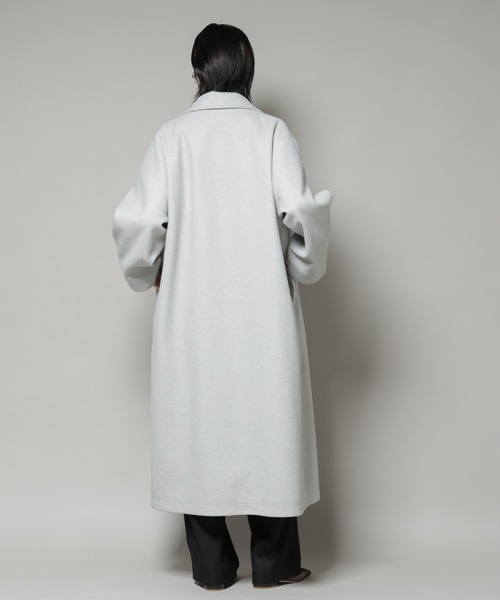 NANO universe（ナノユニバース）の「メルトンジャージーチェスターロングコート（チェスターコート・レディース・グレー/ブラック/ライトベージュ・FREE）」の19枚目の写真