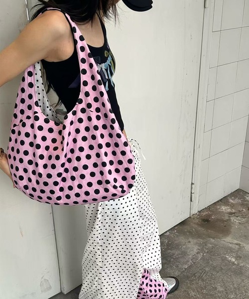 HALEY PESCA(ヘーリーペスカ)の「HALEY PESCA/リバーシブル ドット柄トートバッグ(トートバッグ・レディース・ホワイト・FREE)」の2枚目の写真