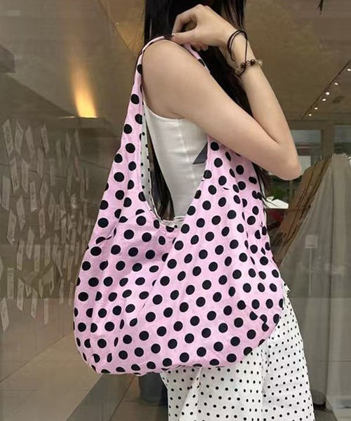 HALEY PESCA(ヘーリーペスカ)の「HALEY PESCA/リバーシブル ドット柄トートバッグ(トートバッグ・レディース・ホワイト・FREE)」の4枚目の写真