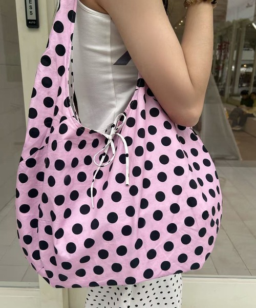 HALEY PESCA(ヘーリーペスカ)の「HALEY PESCA/リバーシブル ドット柄トートバッグ(トートバッグ・レディース・ホワイト・FREE)」の5枚目の写真