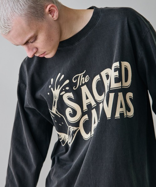 rehacer(レアセル)の「rehacer : Sacred CanVas on Vintage Wash L/S T-shirt / セイクリッド キャンバス ヴィンテージウオッシュ L/S T(Tシャツ/カットソー・メンズ・ピンク/スミクロ/ネイビー・X-LARGE/LARGE/MEDIUM/SMALL)」の2枚目の写真