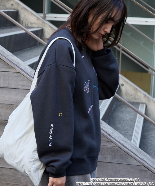 ANGEL BLUE】別注 エンジェルブルー グラフィック刺繍 スウェットプル