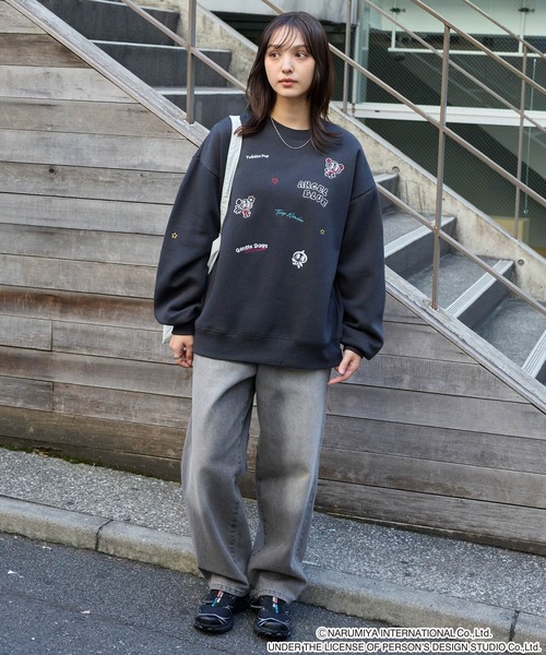 ANGEL BLUE】別注 エンジェルブルー グラフィック刺繍 スウェットプル