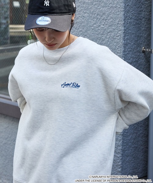 ANGEL BLUE】別注 エンジェルブルー グラフィック刺繍 スウェットプル