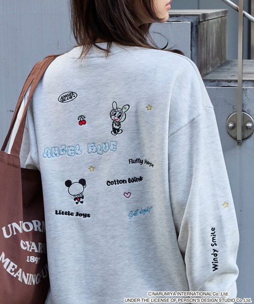 ANGEL BLUE】別注 エンジェルブルー グラフィック刺繍 スウェットプル