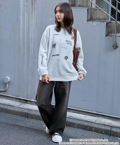 ANGEL BLUE】別注 エンジェルブルー グラフィック刺繍 スウェットプル