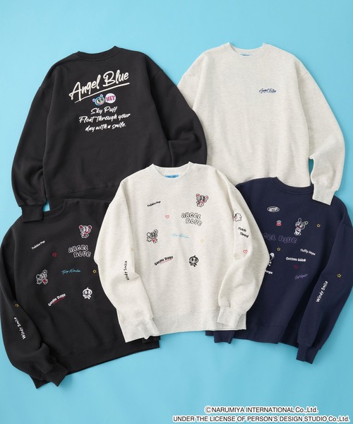 ANGEL BLUE】別注 エンジェルブルー グラフィック刺繍 スウェットプル