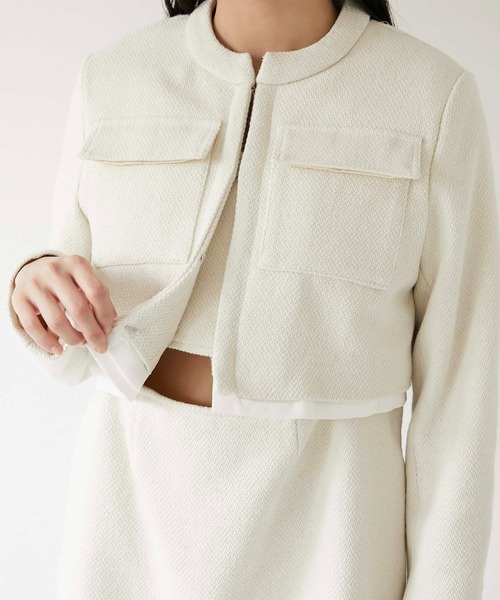 Luan(ルアン)の「【Luan】TWEED SHORT JACKET/ツイードジャケット(テーラードジャケット・レディース・グレー/ホワイト・1/2)」の15枚目の写真