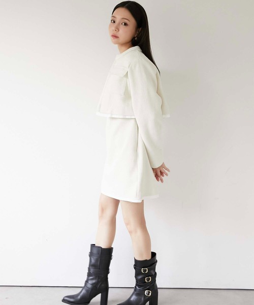 Luan(ルアン)の「【Luan】TWEED SHORT JACKET/ツイードジャケット(テーラードジャケット・レディース・グレー/ホワイト・1/2)」の18枚目の写真