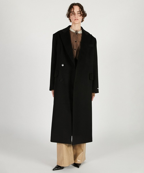 フェブラリ2 ロング コート アウター FF7927 ウール ブラック ナローダブルコート / Narrow double coat（チェスターコート）｜PRANK