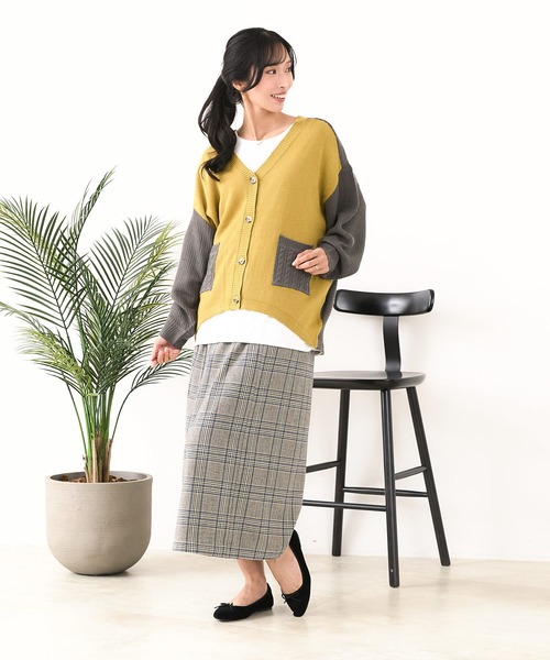 fort point(フォーポイント)の「【C-FORTPOINT/フォートポイント】ドルマン配色カーディガン(カーディガン/ボレロ・レディース・マスタード/オレンジ/カーキ/ベージュ・MEDIUM)」の16枚目の写真