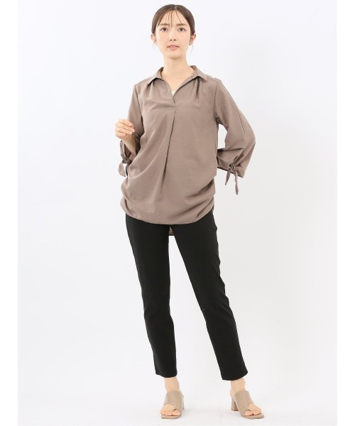 m.f.editorial（エムエフエディトリアル）の「【ストレッチ】m.f.エディトリアル レディース ニットツイル レギンスパンツ（その他パンツ・レディース・グレー系その他2/ベージュ/ネイビー/ブラック/カーキ・MEDIUM）」の7枚目の写真