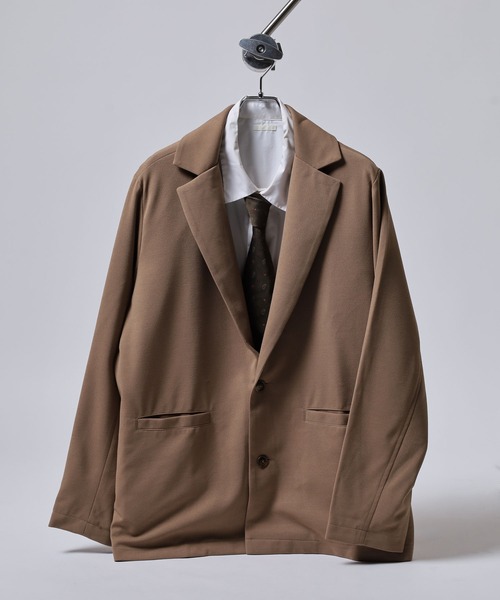 OMNES(オムネス)の「OMNES Another Edition ストレッチ梨地ワイドシルエット2Bテーラードジャケット tailored jacket(テーラードジャケット・メンズ・ベージュ/ブルー・L/M)」の1枚目の写真