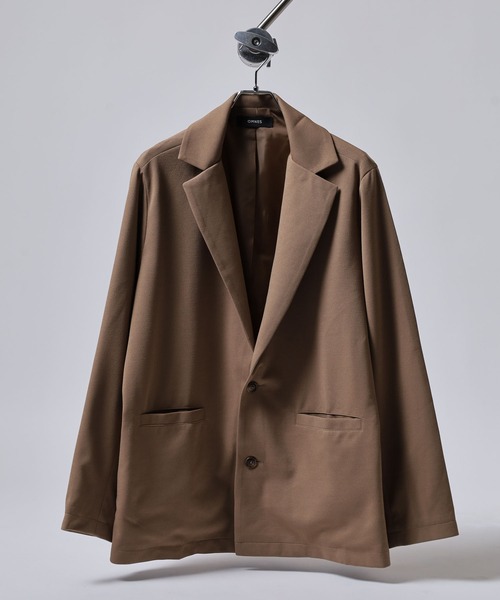 OMNES(オムネス)の「OMNES Another Edition ストレッチ梨地ワイドシルエット2Bテーラードジャケット tailored jacket(テーラードジャケット・メンズ・ベージュ/ブルー・L/M)」の4枚目の写真