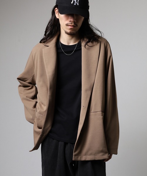 OMNES(オムネス)の「OMNES Another Edition ストレッチ梨地ワイドシルエット2Bテーラードジャケット tailored jacket(テーラードジャケット・メンズ・ベージュ/ブルー・L/M)」の10枚目の写真