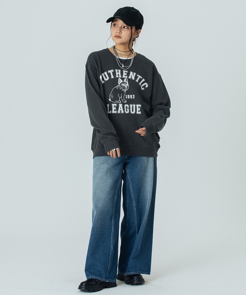 ROSE BUD(ローズバッド)の「【WEB・一部店舗限定】ANIMAL PRINT SWEAT(スウェット・レディース・ブルー/ライトグレー/チャコールグレー・ONE SIZE)」の5枚目の写真