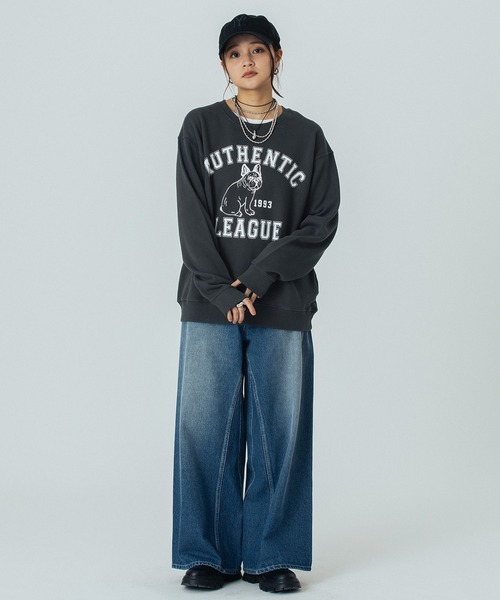 ROSE BUD(ローズバッド)の「【WEB・一部店舗限定】ANIMAL PRINT SWEAT(スウェット・レディース・ブルー/ライトグレー/チャコールグレー・ONE SIZE)」の6枚目の写真