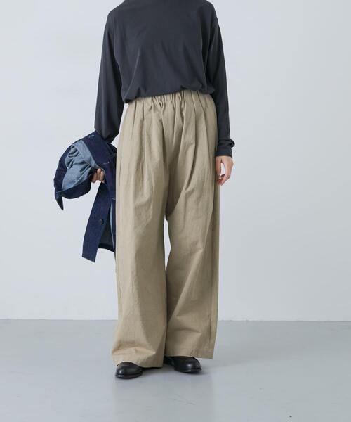 かぐれ(カグレ)の「Two-tuck easy pants(その他パンツ・レディース・ブラック/ベージュ・FREE)」の6枚目の写真