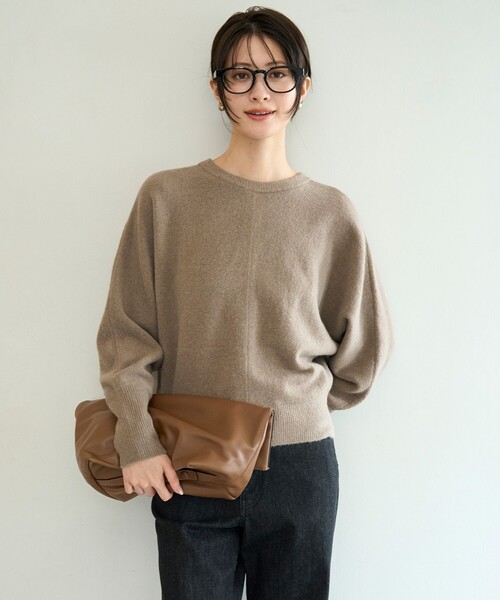 セール】【前後着用 可能】ふわふわニット 2WAY パールボタン