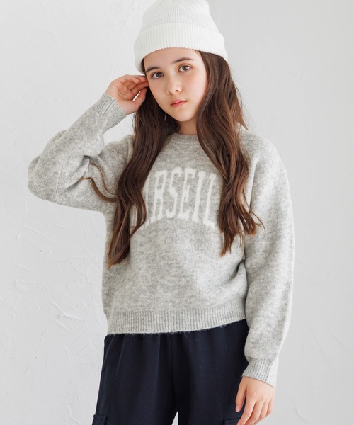 coca（coca）（コカ）の「【WEB限定セール】キッズ　親子お揃いアソートロゴニットトップス（ニット/セーター・キッズ・ライトベージュ/ブラウン/ライトグレー/ネイビー・120/130/140/150）」の2枚目の写真