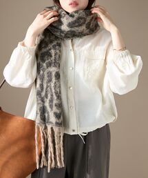 le.coeur blanc | 《WEB限定アイテム》レオパードシャギーマフラー(マフラー)