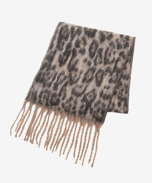 le.coeur blanc（ルクールブラン）の「《WEB限定アイテム》レオパードシャギーマフラー（マフラー・レディース・ベージュ/グレー・FREE）」の3枚目の写真