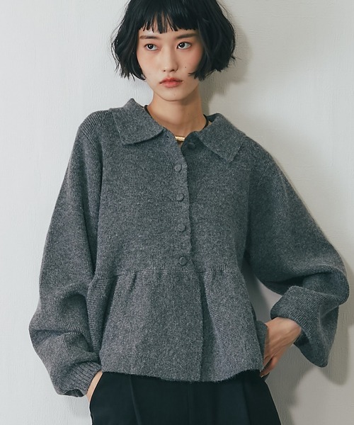 新品　黒いフリル刺繍カーディガン　オレボレブラ OLIVE des OLIVE（オリーブデオリーブ） カーディガン レースフリル