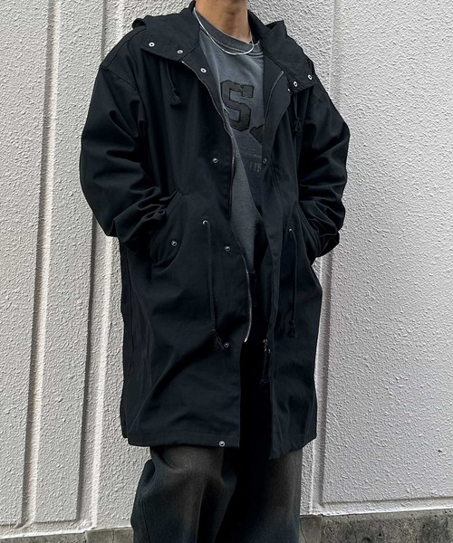 美品A.P.C. モールスキン　モッズコート　ブラック　パーカー　ブルゾン セール】【Nylaus】一重モッズコート ミリタリーパーカー モンスター