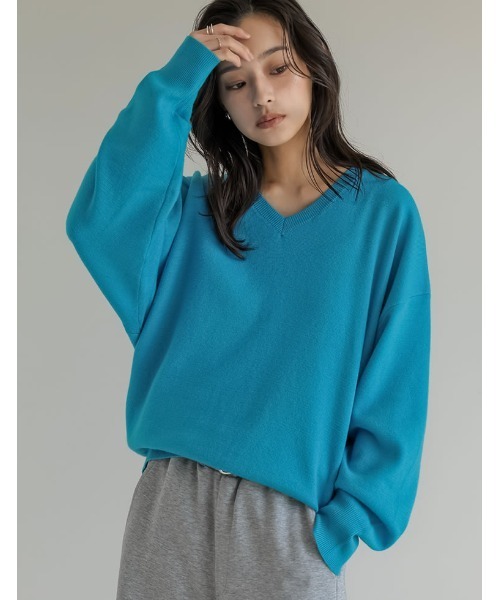 てんてん⭐️CECICA BLUE 】新品✴︎重ね着風・ニット この冬は