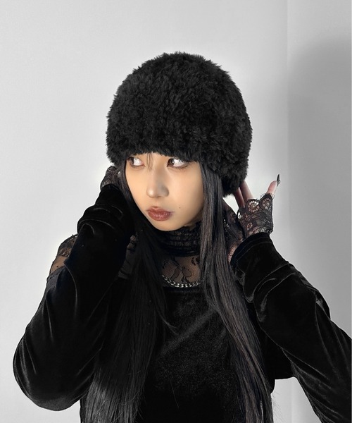 セール】【LVEU.】フェイクファーベレー帽 / 帽子 ベレー ベレー帽