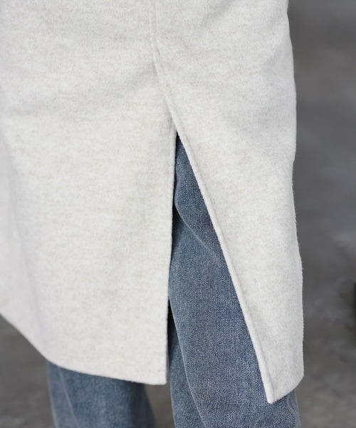 Riberry（リベリー）の「ベルト付き襟フェイクレザーステンカラーコート（ステンカラーコート・レディース・ブラック/チャコールグレー/オートミール/ブラウン・FREE）」の9枚目の写真