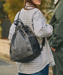 〈撥水加工〉5WAYドローコード巾着ショルダーバッグ / リュックサック【THE CRAFT CREW PRODUCTS】グレー