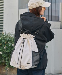 〈撥水加工〉5WAYドローコード巾着ショルダーバッグ / リュックサック【THE CRAFT CREW PRODUCTS】アイボリー