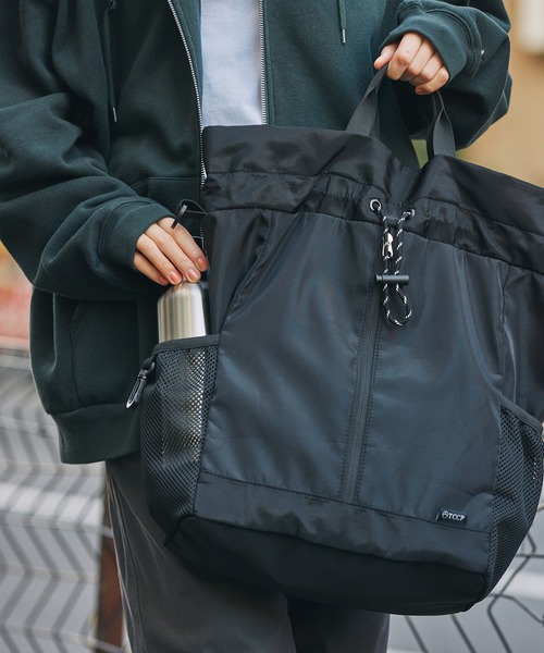 撥水加工〉5WAYドローコード巾着ショルダーバッグ / リュックサック