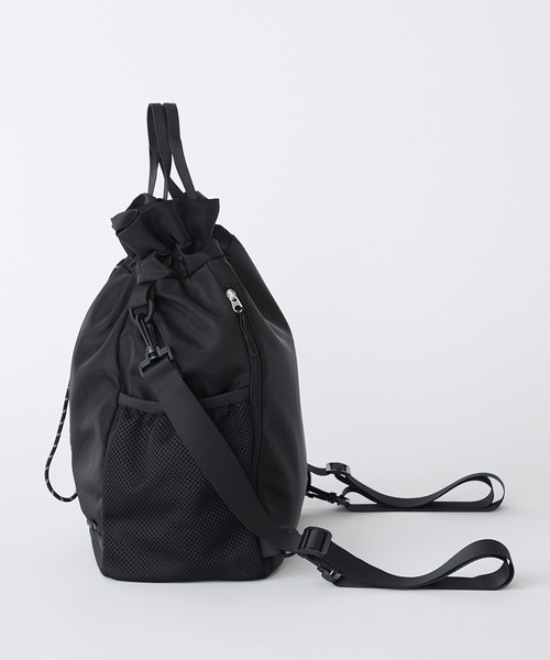 撥水加工〉5WAYドローコード巾着ショルダーバッグ / リュックサック