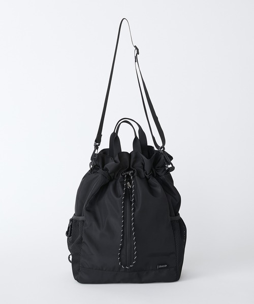 THE CRAFT CREW PRODUCTS（ザクラフトクループロダクツ）の「〈撥水加工〉5WAYドローコード巾着ショルダーバッグ / リュックサック【THE CRAFT CREW PRODUCTS】（バックパック/リュック・レディース・アイボリー/ブラック/ブラウン/グレー・FREE）」の13枚目の写真