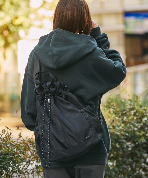 撥水加工〉5WAYドローコード巾着ショルダーバッグ / リュックサック