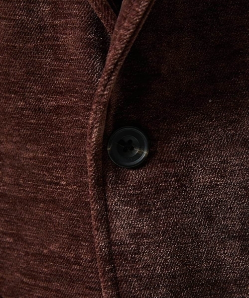 MK MICHEL KLEIN HOMME （エムケーミッシェルクランオム）の「【ふわふわ質感/ストレッチ／洗える】ベロアタッチ／LUXモールジャケット（テーラードジャケット・メンズ・オレンジ系その他/ブラック・46/51/48）」の12枚目の写真