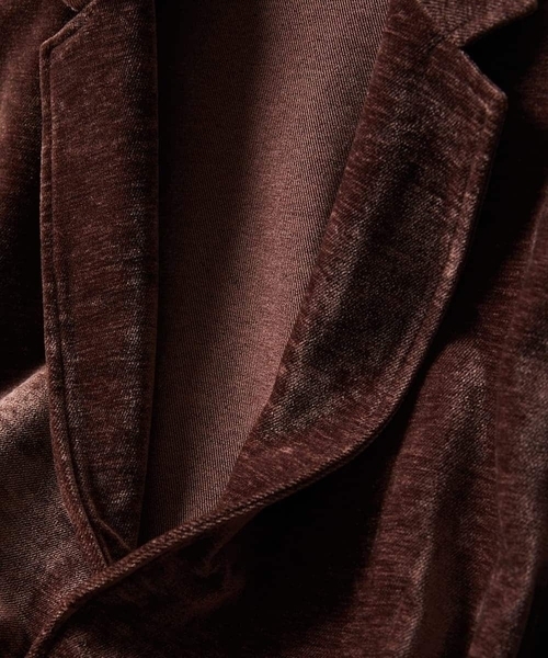 MK MICHEL KLEIN HOMME （エムケーミッシェルクランオム）の「【ふわふわ質感/ストレッチ／洗える】ベロアタッチ／LUXモールジャケット（テーラードジャケット・メンズ・オレンジ系その他/ブラック・46/51/48）」の15枚目の写真