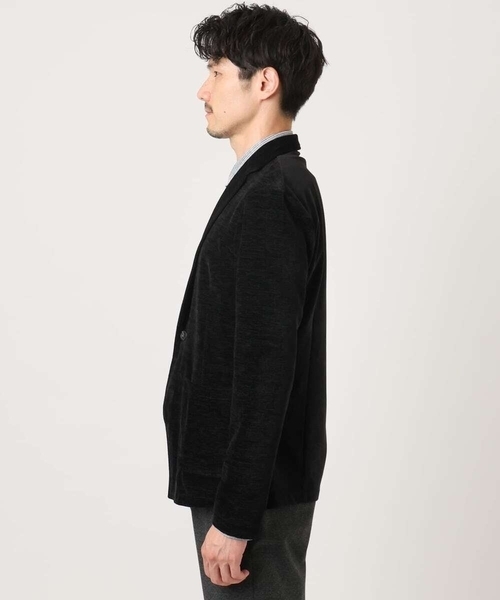 MK MICHEL KLEIN HOMME （エムケーミッシェルクランオム）の「【ふわふわ質感/ストレッチ／洗える】ベロアタッチ／LUXモールジャケット（テーラードジャケット・メンズ・オレンジ系その他/ブラック・46/51/48）」の18枚目の写真
