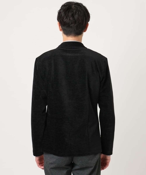 MK MICHEL KLEIN HOMME （エムケーミッシェルクランオム）の「【ふわふわ質感/ストレッチ／洗える】ベロアタッチ／LUXモールジャケット（テーラードジャケット・メンズ・オレンジ系その他/ブラック・46/51/48）」の19枚目の写真