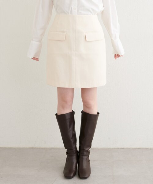 natural couture（ナチュラルクチュール）の「ポケット付き台形スカート（スカート・レディース・アイボリー/グレー/ブラウン・LARGE/MEDIUM）」の11枚目の写真