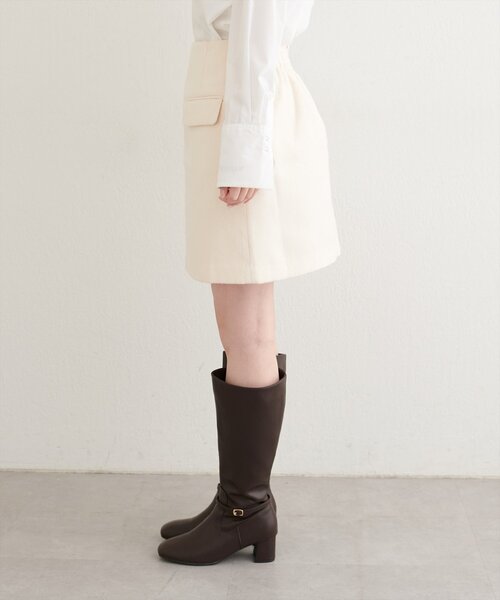 natural couture（ナチュラルクチュール）の「ポケット付き台形スカート（スカート・レディース・アイボリー/グレー/ブラウン・LARGE/MEDIUM）」の12枚目の写真