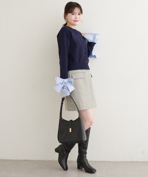 natural couture（ナチュラルクチュール）の「ポケット付き台形スカート（スカート・レディース・アイボリー/グレー/ブラウン・LARGE/MEDIUM）」の22枚目の写真