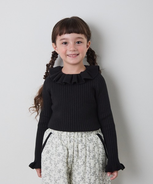 フリルカラーニットプルオーバー（ニット/セーター）｜riziere