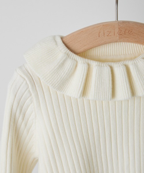 riziere（リジェール）の「フリルカラーニットプルオーバー（ニット/セーター・キッズ・アイボリー/ブラウン系/ブラック・120/110/100/90/150/140/130）」の10枚目の写真