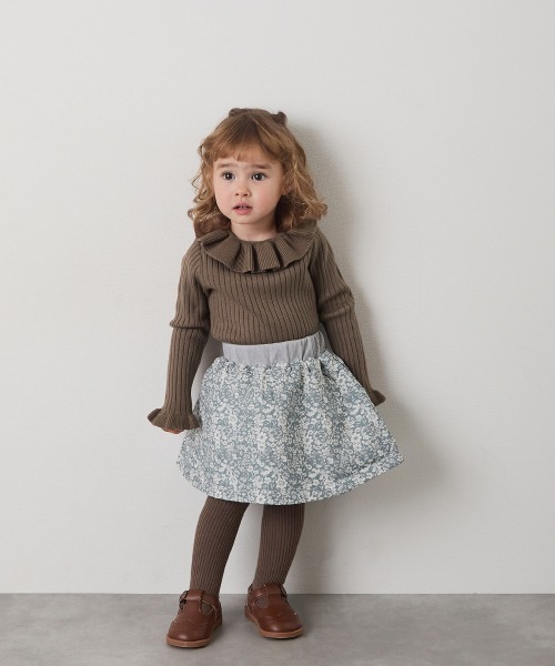 riziere（リジェール）の「フリルカラーニットプルオーバー（ニット/セーター・キッズ・アイボリー/ブラウン系/ブラック・120/110/100/90/150/140/130）」の17枚目の写真